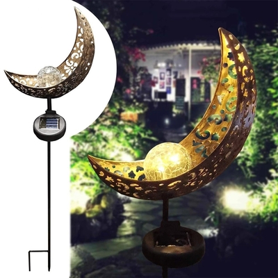 La luna solare della decorazione delle luci del giardino del cortile all'aperto LED espone al sole la luce notturna impermeabile delle stelle