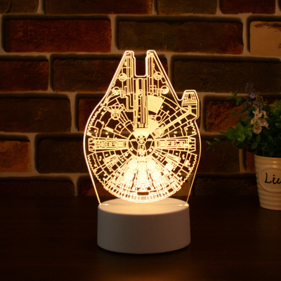 Luce notturna creativa 4w 0.25kg di illusione 3D di LOGO Solar Gift Light Custom del modello