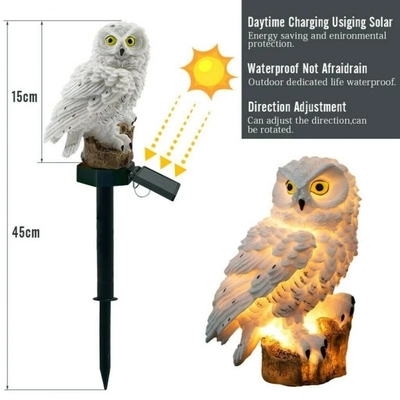 Natale alimentato solare impermeabile del giardino LED Owl Animal Lawn Ornament Unique