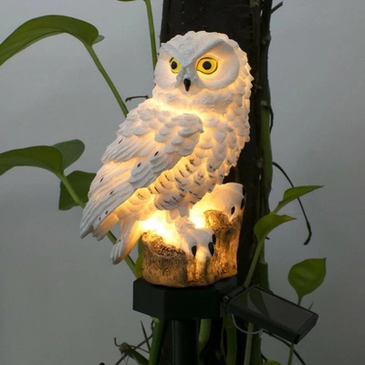 Natale alimentato solare impermeabile del giardino LED Owl Animal Lawn Ornament Unique