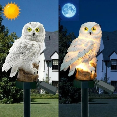 Natale alimentato solare impermeabile del giardino LED Owl Animal Lawn Ornament Unique