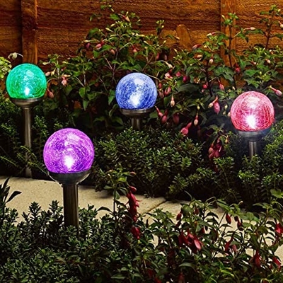 L'anti giardino solare della palla LED di vetro della crepa accende la luce 5V del cricket della via