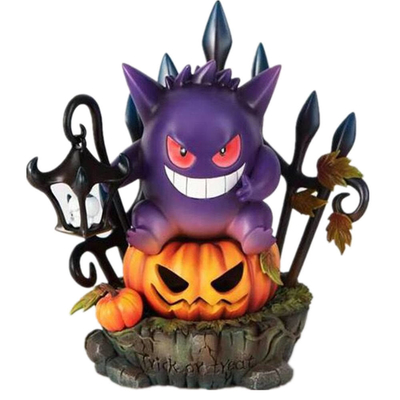 I mestieri leggeri solari della lanterna della zucca del fantasma di Gengar Halloween di anime calcolano la statua dell'ombra della luna