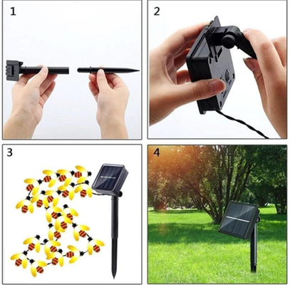 Luci leggiadramente solari alimentate solari all'aperto dell'ape delle luci della corda del LED 5M/9M