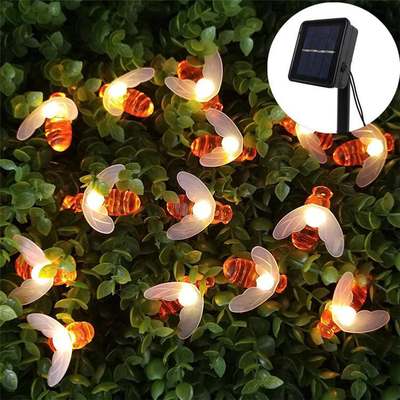 Luci leggiadramente solari alimentate solari all'aperto dell'ape delle luci della corda del LED 5M/9M