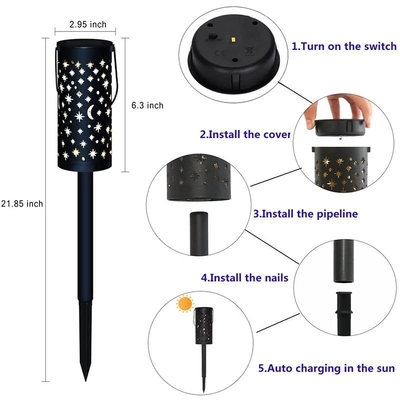 Luce solare decorativa impermeabile 6000K della cavità della luna della stella delle luci del giardino del LED