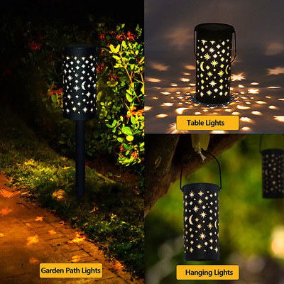 Luce solare decorativa impermeabile 6000K della cavità della luna della stella delle luci del giardino del LED