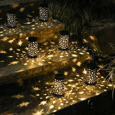 Luce solare decorativa impermeabile 6000K della cavità della luna della stella delle luci del giardino del LED