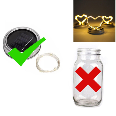luci leggiadramente alimentate solari di 2700K LED per il cambiamento di Mason Jar Lid Insert Color all'aperto