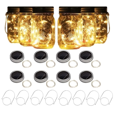 luci leggiadramente alimentate solari di 2700K LED per il cambiamento di Mason Jar Lid Insert Color all'aperto