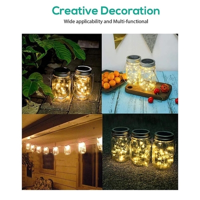 luci leggiadramente alimentate solari di 2700K LED per il cambiamento di Mason Jar Lid Insert Color all'aperto