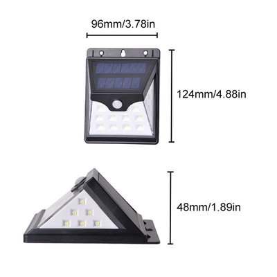 ABS alimentato solare astuto 3.7V della luce 22 LED della parete del sensore di moto LED
