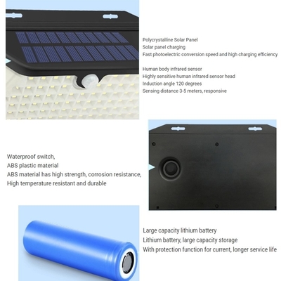 Le luci alimentate solari IP65 della parete esterna della via domestica impermeabilizzano 102led 5.5V/0.88W