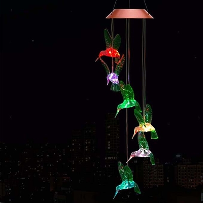 Decorazione solare di festa dei carillon di vento del colibrì della luce del regalo di RGB di multi colore del LED