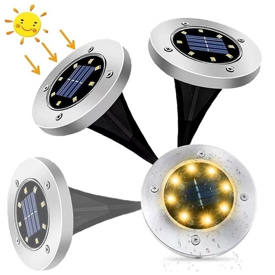 Luci alimentate solari leggere al suolo alimentate solari impermeabili della piattaforma di via 8 LED del giardino
