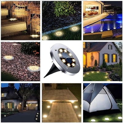 Luci alimentate solari leggere al suolo alimentate solari impermeabili della piattaforma di via 8 LED del giardino