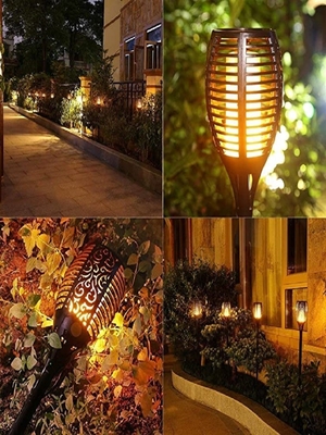 Torce alimentate solari solari delle luci di fiaccole 96pcs LED LED della fiamma del giardino all'aperto