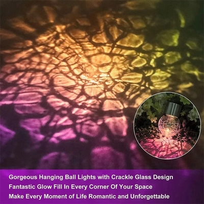 Candeliere impermeabile della palla di vetro della decorazione della luce solare del crepitare IP65