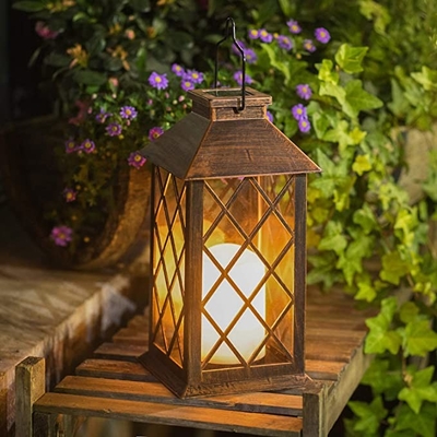 Luci solari d'attaccatura del giardino della lanterna 3500K LED con la luce intermittente della candela