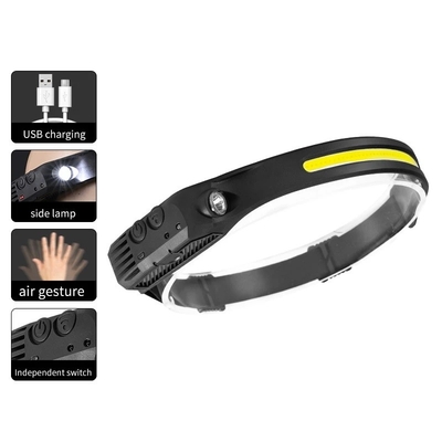 Lampada frontale a induzione Lampada frontale a LED COB con torcia a batteria integrata Modalità di illuminazione della lampada frontale ricaricabile tramite USB